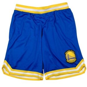 Golden State Warriors Men's Size XL Blue Gold Team Logo Basketball Shorts Mesh
